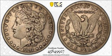 1892-S $1 VF25
