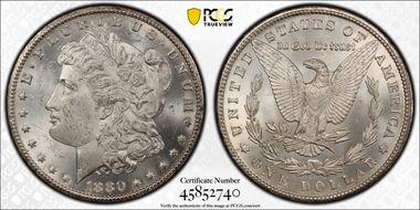 1880-CC $1 8/Low 7 MS63