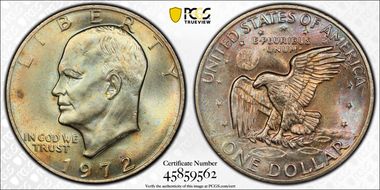 1972 $1 Type 2 MS65