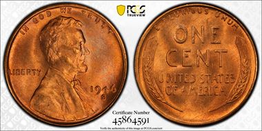 1946-S/D 1C OMM, FS-511 MS66+ RD