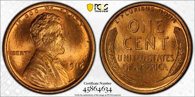 1916 1C MS66RD