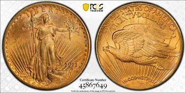 1911-S $20 MS64