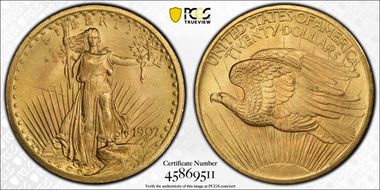 1907 $20 Saint-Gaudens MS65+
