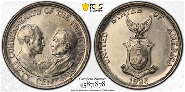 1936-M 50C Commonwealth KM-176 MS62