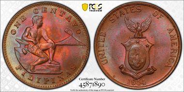 1944-S 1C Allen-3.06a DDO MS65RB