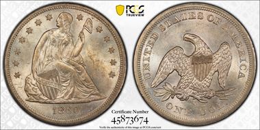 1860-O $1 MS62