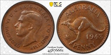 1943 Y. (p) 1D MS63BN