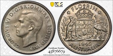 1942(m) Florin KM-40  Ag MS63