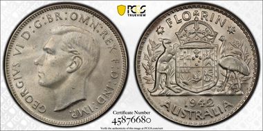 1942(m) Florin KM-40  Ag MS64