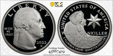 2022-S 25C Wilma Mankiller-Silver First Strike PR70DCAM