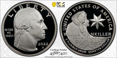 2022-S 25C Wilma Mankiller-Silver First Strike PR69DCAM