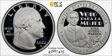 2022-S 25C Nina Otero-Warren-Silver First Strike PR70DCAM