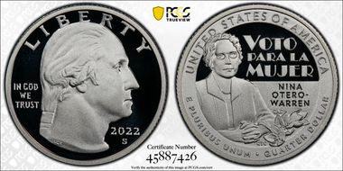 2022-S 25C Nina Otero-Warren-Silver First Strike PR70DCAM