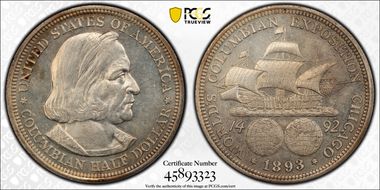 1893 50C Columbian MS63PL