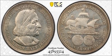 1893 50C Columbian MS62PL