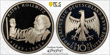 1992-G 10 Mk Kollwitz PR68DCAM