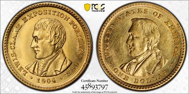 1904 G$1 Lewis and Clark AU58