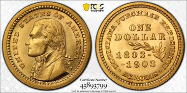 1903 G$1 LA Purchase, Jefferson MS63