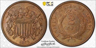 1868 2C MS63BN