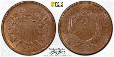 1867 2C MS64BN