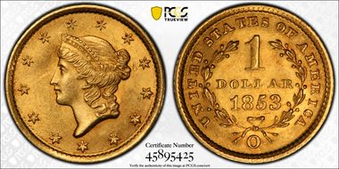 1853-O G$1 MS63