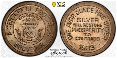 1933 CO SC$1 HK-867, Century of Progress MS62