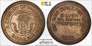1933 CO SC$1 HK-868, Century of Progress MS62