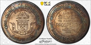 1933 CO SC$1 HK-869, Century of Progress MS64
