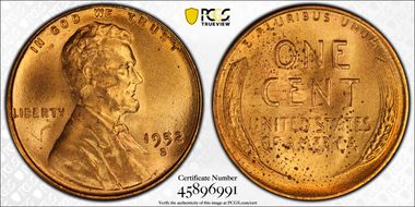 1952-S 1C MS64RD