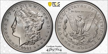 2021-CC Privy $1 Morgan Dollar 100th Anniversary MS70