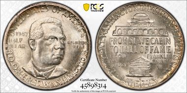 1947-D 50C Booker T. Washington MS66