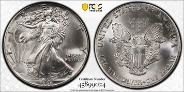 1986 $1 Silver Eagle MS69