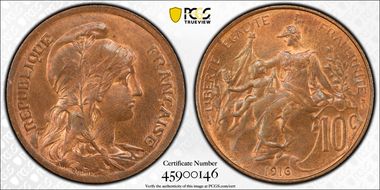 1916 10C Gad-277 F-136 MS65RB