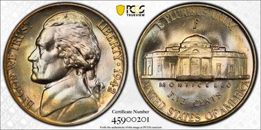 1942-P 5C Silver MS68