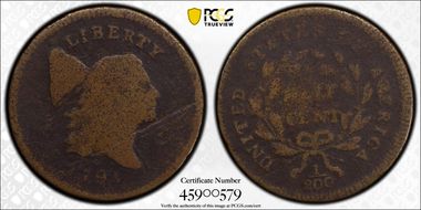 1795 1/2C Lettered Edge N1BN