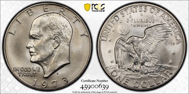 1973-S $1 Silver MS66