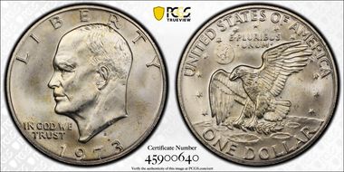 1973-S $1 Silver MS66