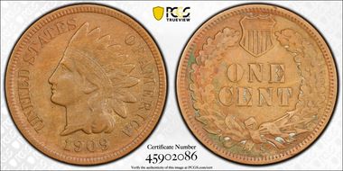 1909-S 1C Indian VF35BN