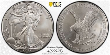 2022-W $1 Burnished Silver Eagle First Strike SP70