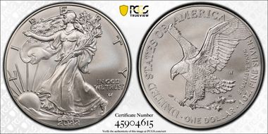 2022-W $1 Burnished Silver Eagle SP70