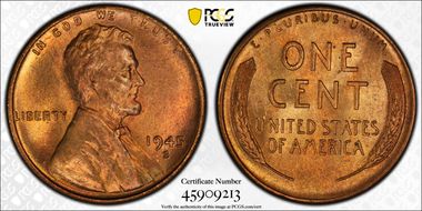 1945-S 1C MS65RB
