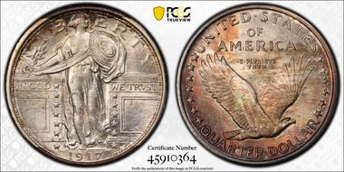 1917 25C Type 1 MS63FH