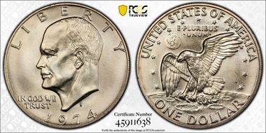 1974-S $1 Silver MS69