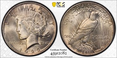 1923 $1 VAM 2 Doubled Tiara MS62