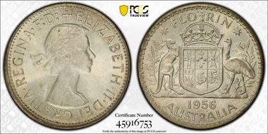 1956(m) Florin KM-60  Ag MS65