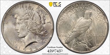 1922 $1 AU58