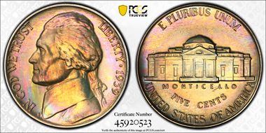 1939 5C Reverse of 1938 PR68+