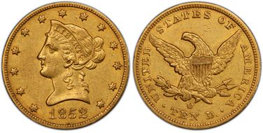 1852-O $10 AU50