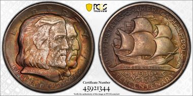 1936 50C Long Island MS65