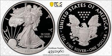 2020-W  $1 Silver Eagle PR68DCAM